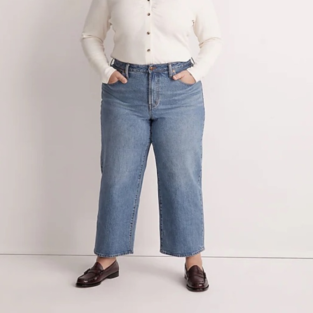 Madewell Light Blue Wide-Leg Cropped Jeans